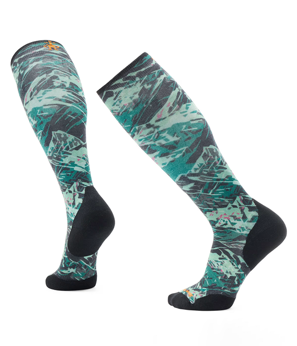 Ski Targeted Cushion Green Slopes Print OTC Socks