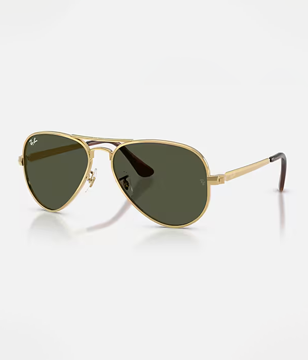 Aviator Max Sunglasses in Arista Gold with Green Lens