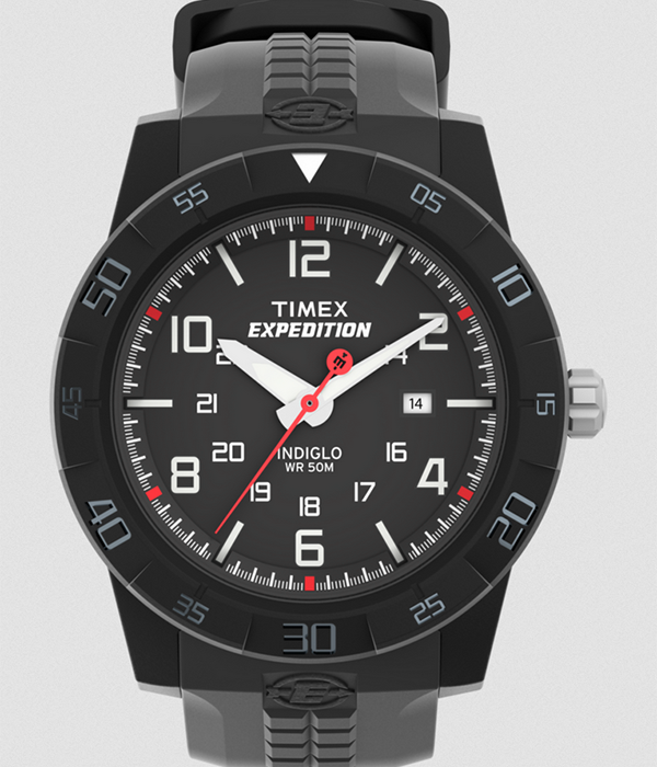 Expedition Rugged Core Analog 43mm Resin Strap Watch - Black Dial Black Strap