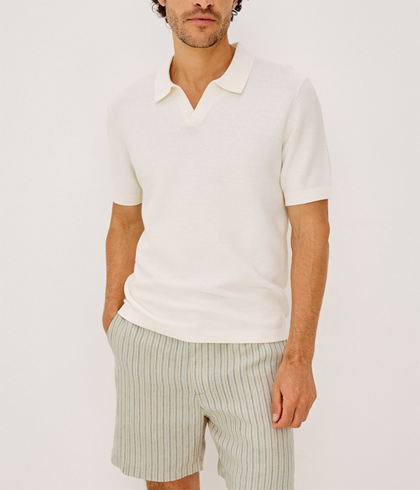 Mens Baker Top in Ivory