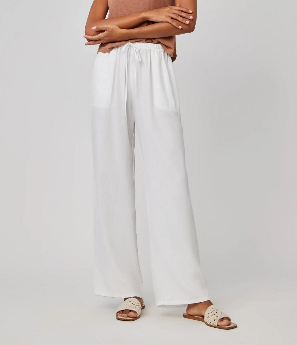 Womens Kylie Wide Leg With Drawstring in White