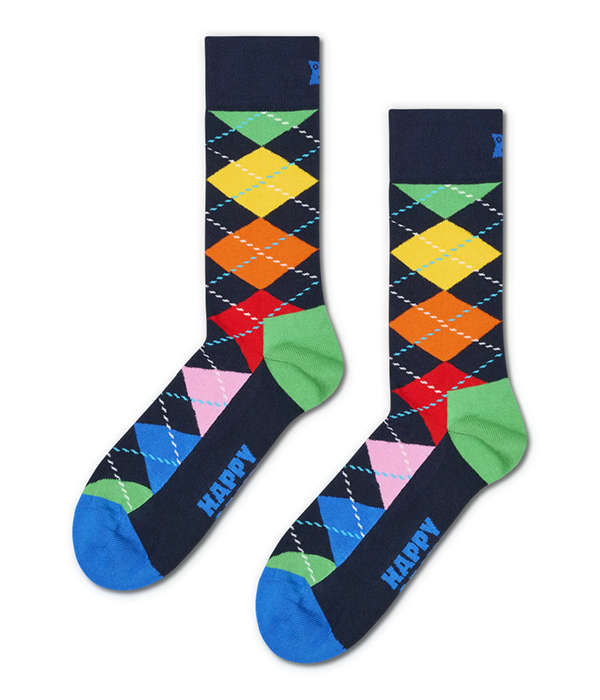 Mens Argyle Sock in Navy A