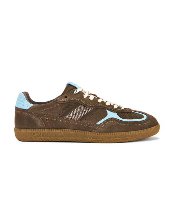 Womens Tb.490 Rife Taupe Cornflower Blue Leather Sneakers