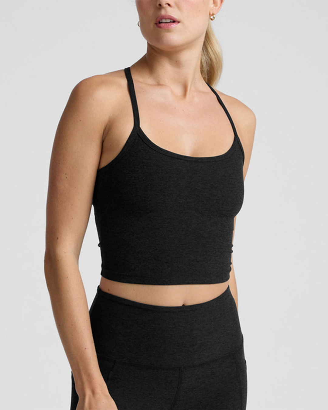 Womens Spacedye Slim Racerback Cropped Tank