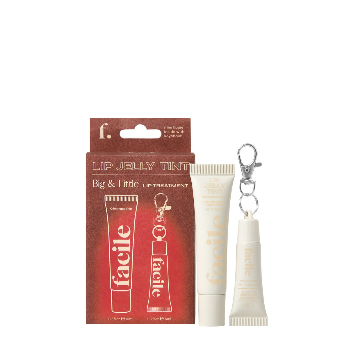 Facile Big and Little Full size and mini size Champagne Lip Moisturizer