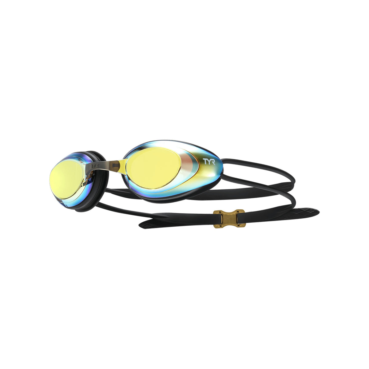 Tyr Black Hawk Racing Mirrored Goggles - Gold / Mtl / Rnbow
