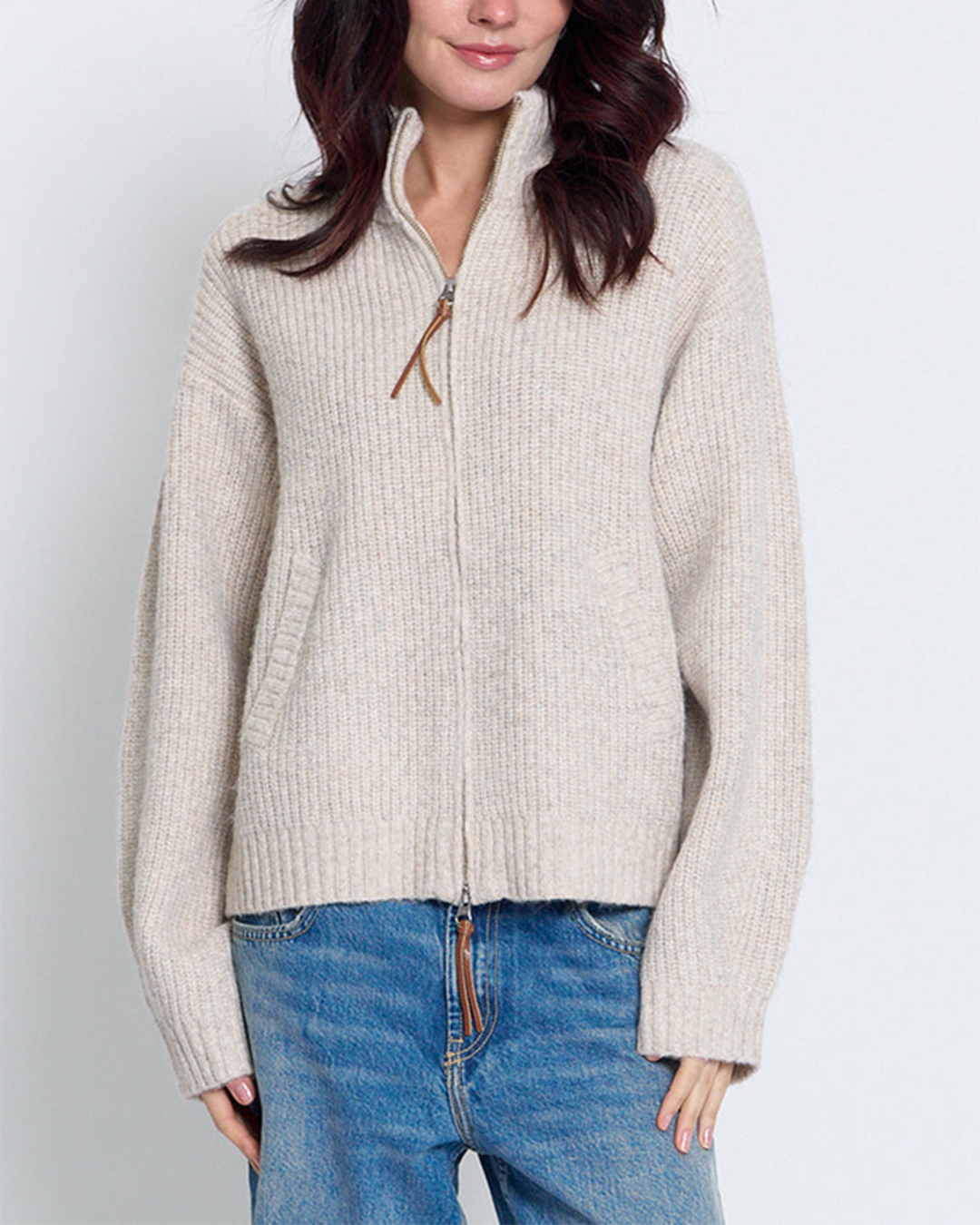 Womens Vesper Oversized Chunky Double Full Zip