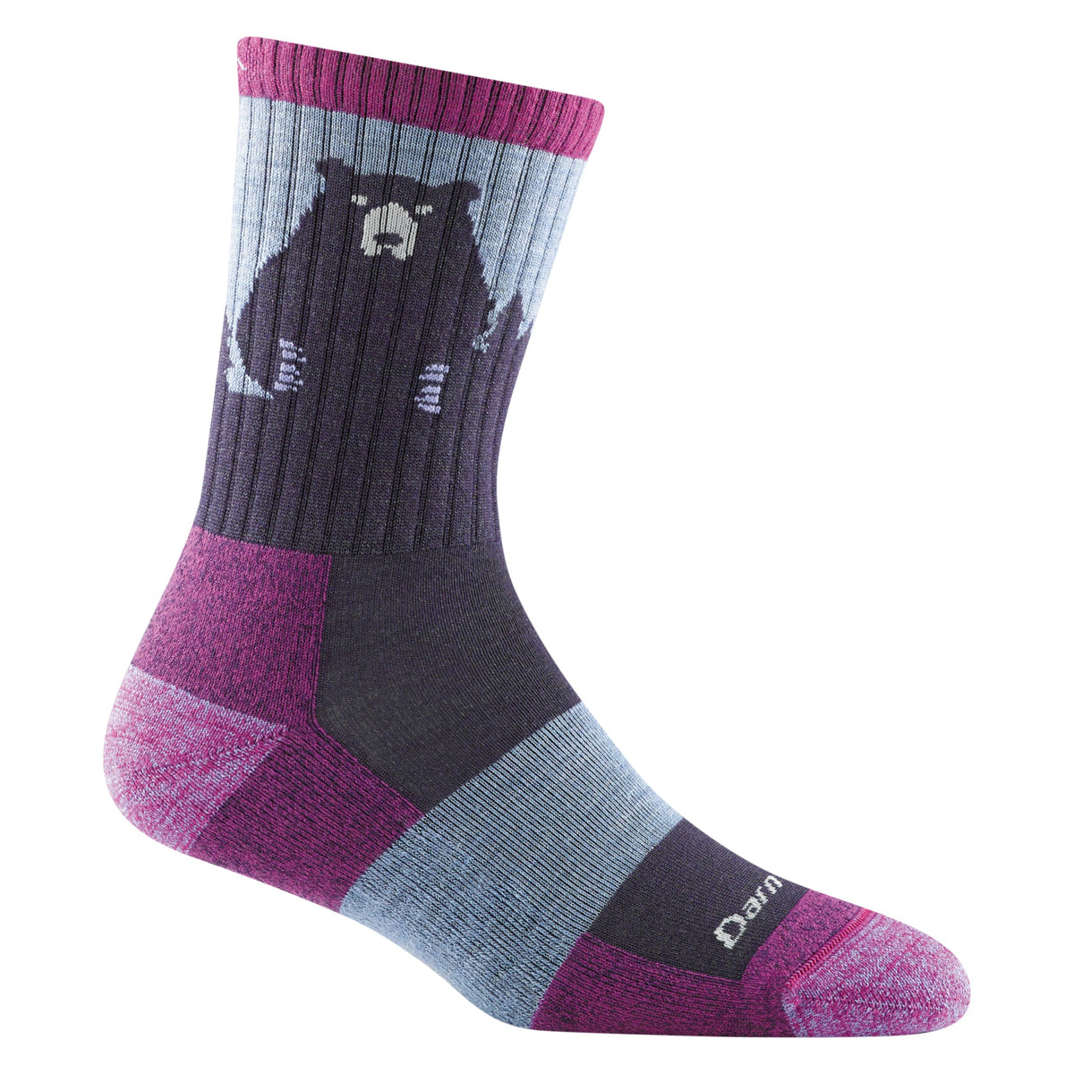 Darn Tough Vermont DARN TOUGH Bear Town Micro Crew Light Cushion - Purple