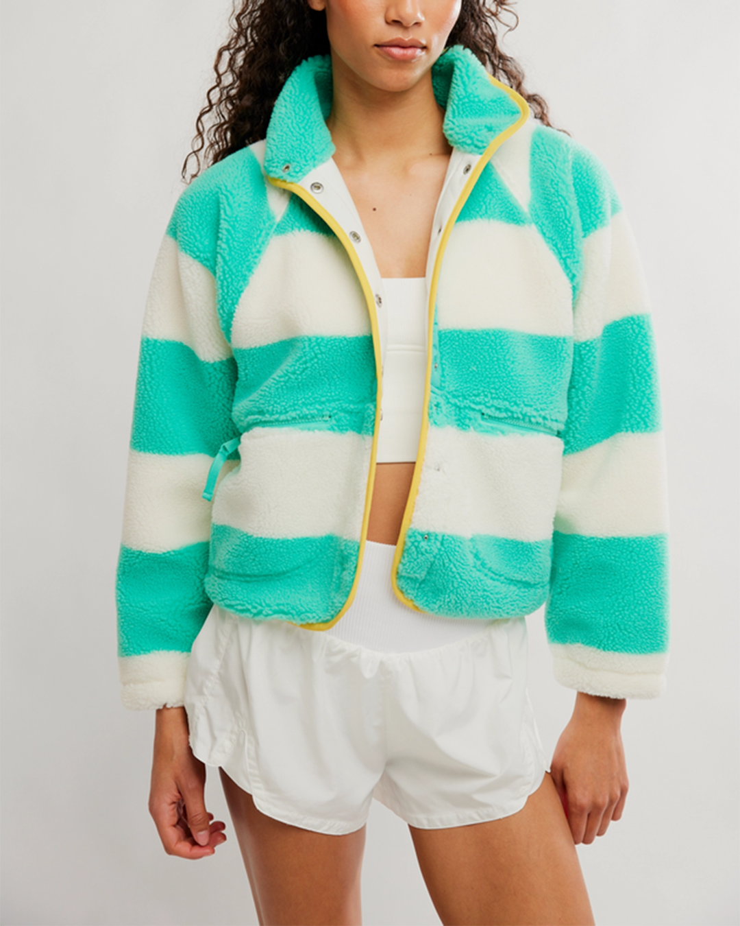 FREE PEOPLE MOVEMENT Womens Hit The Slopes Printed Fleece Jacket