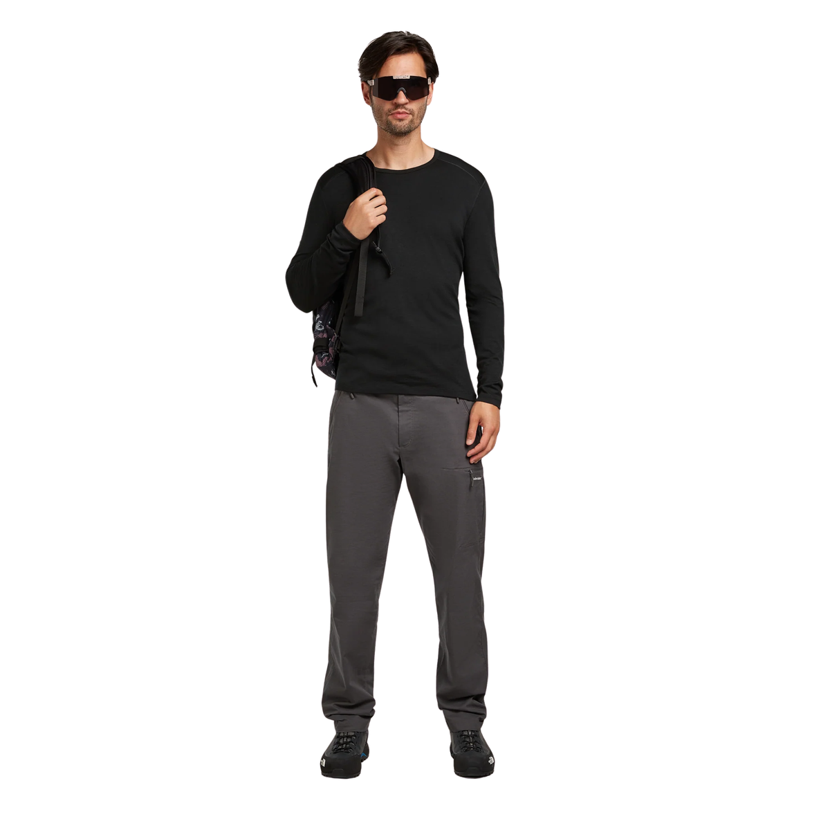Icebreaker ICEBREAKER Mens 200 Oasis Long Sleeve Crew - Black
