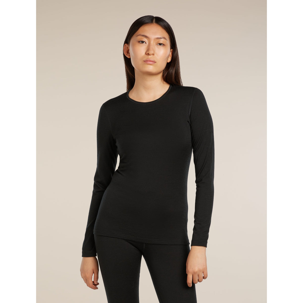 Icebreaker ICEBREAKER Womens 200 Oasis LS Crewe - 001_BLACK