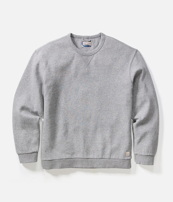 Mens Relaxed Cloud 9 Fleece Crewneck in Heather Grey