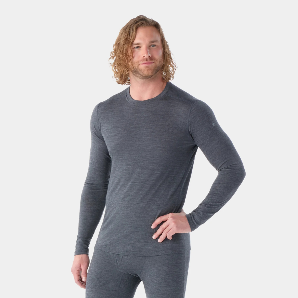 Smartwool Mens Classic All-Season Merino Base Layer Long Sleeve-Iron Heather