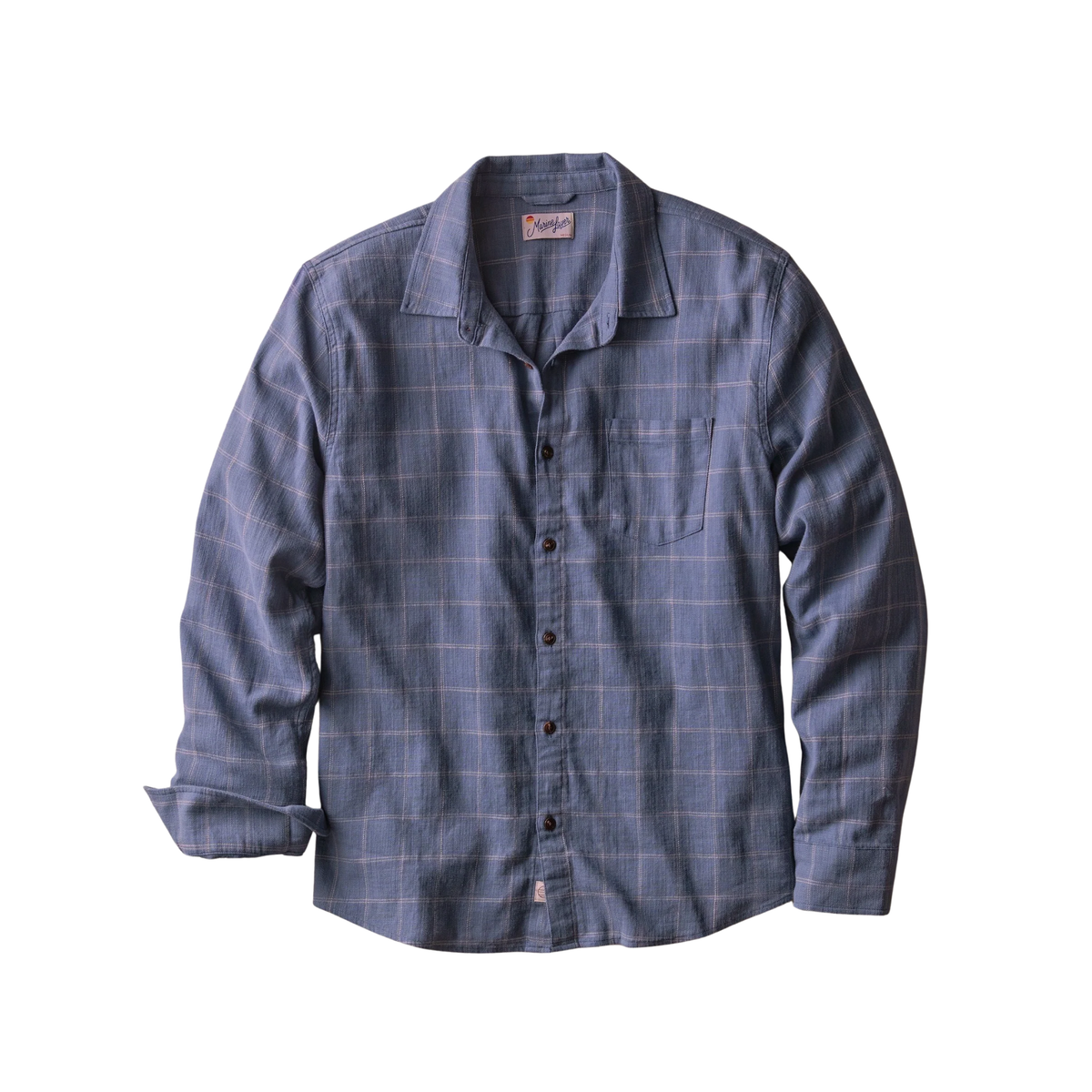 Marine Layer Mens Classic Stretch Selvage Shirt - Navy Windowpane