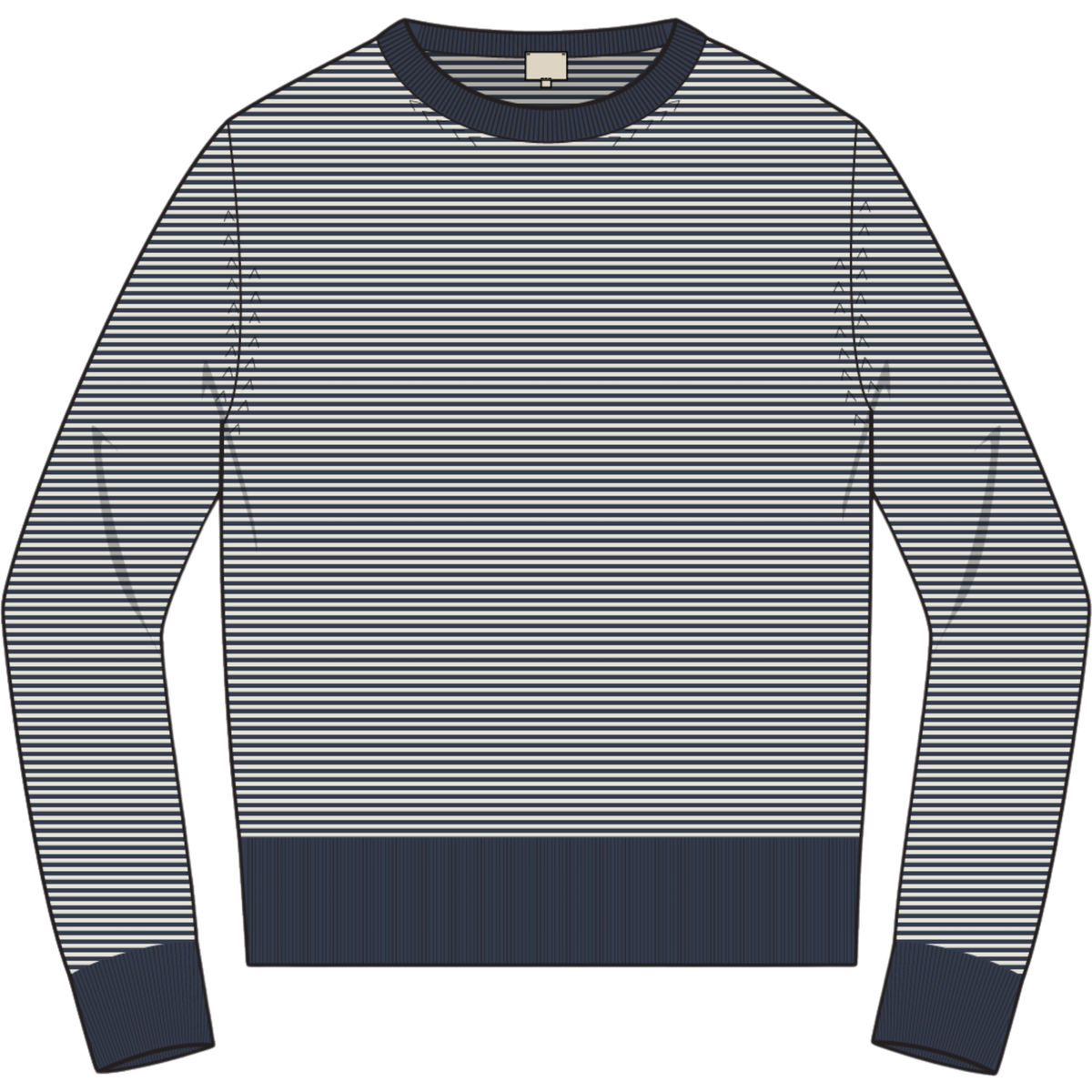 Faherty Mens Heirloom Crewneck Sweater-Ivory Navy Feeder