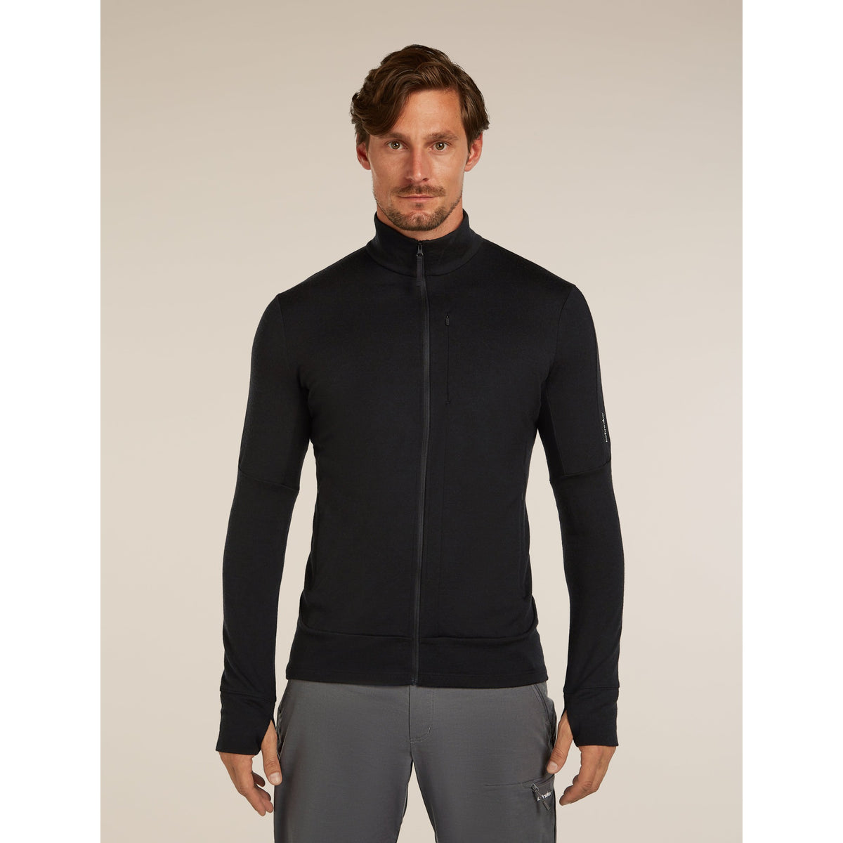 Icebreaker Mens Merino 260 Quantum LS Zip - Black
