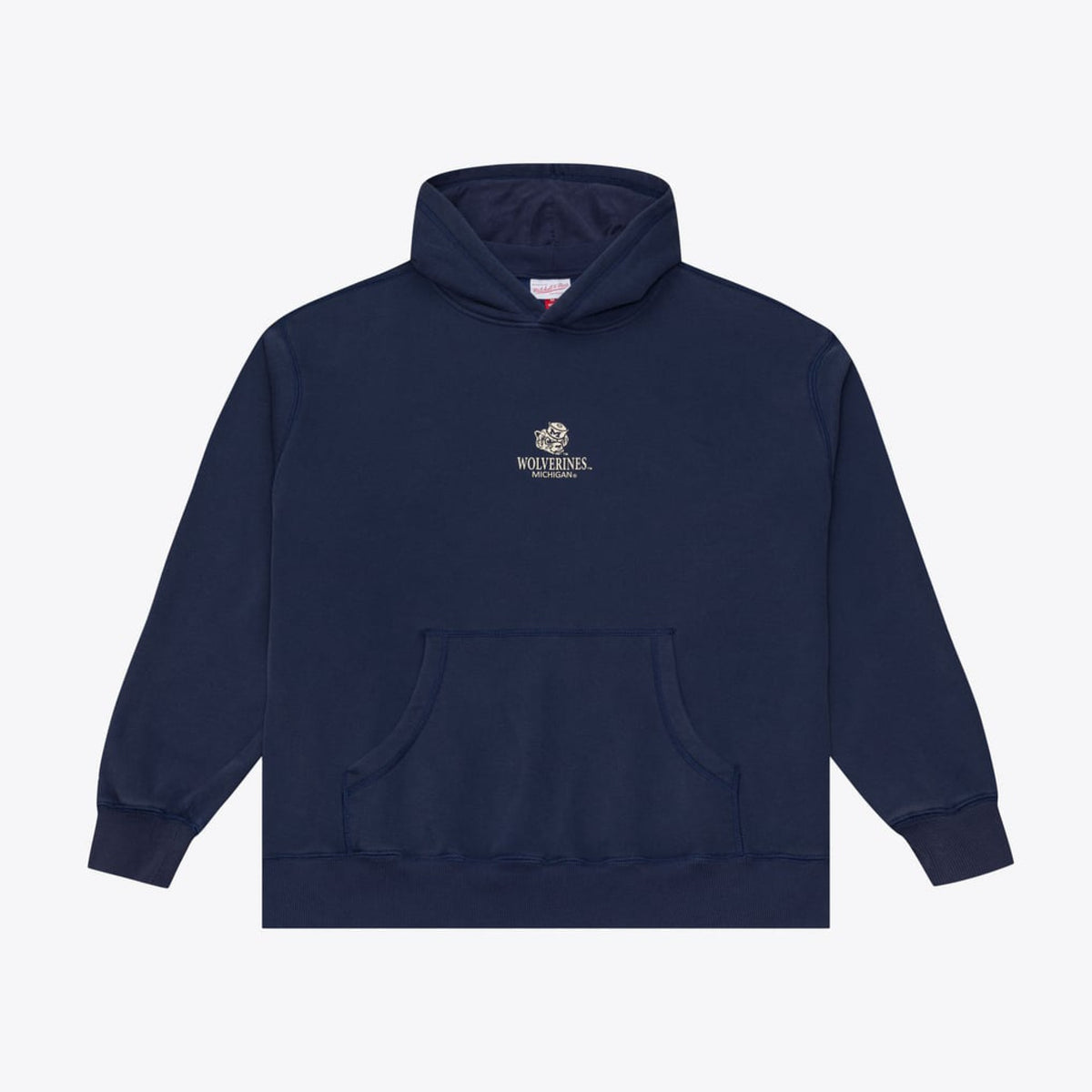 Mitchell & Ness Mens NCAA Core Essentials Fleece Hoodie Michigan Wolverines in Navy - Navy
