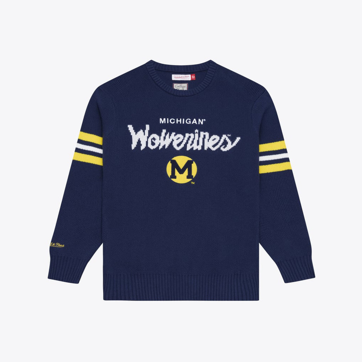 Mitchell & Ness Mens NCAA Head Coach Sweater Michigan Wolverines in Navy - Navy