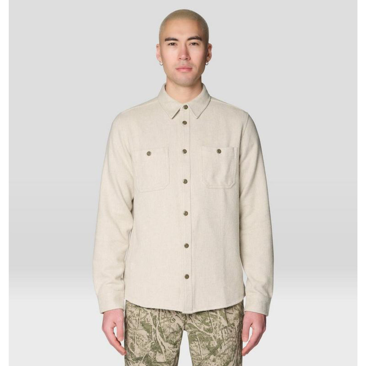 Mountain Hardwear Mens Plusher Long Sleeve Shirt - Stone Melange
