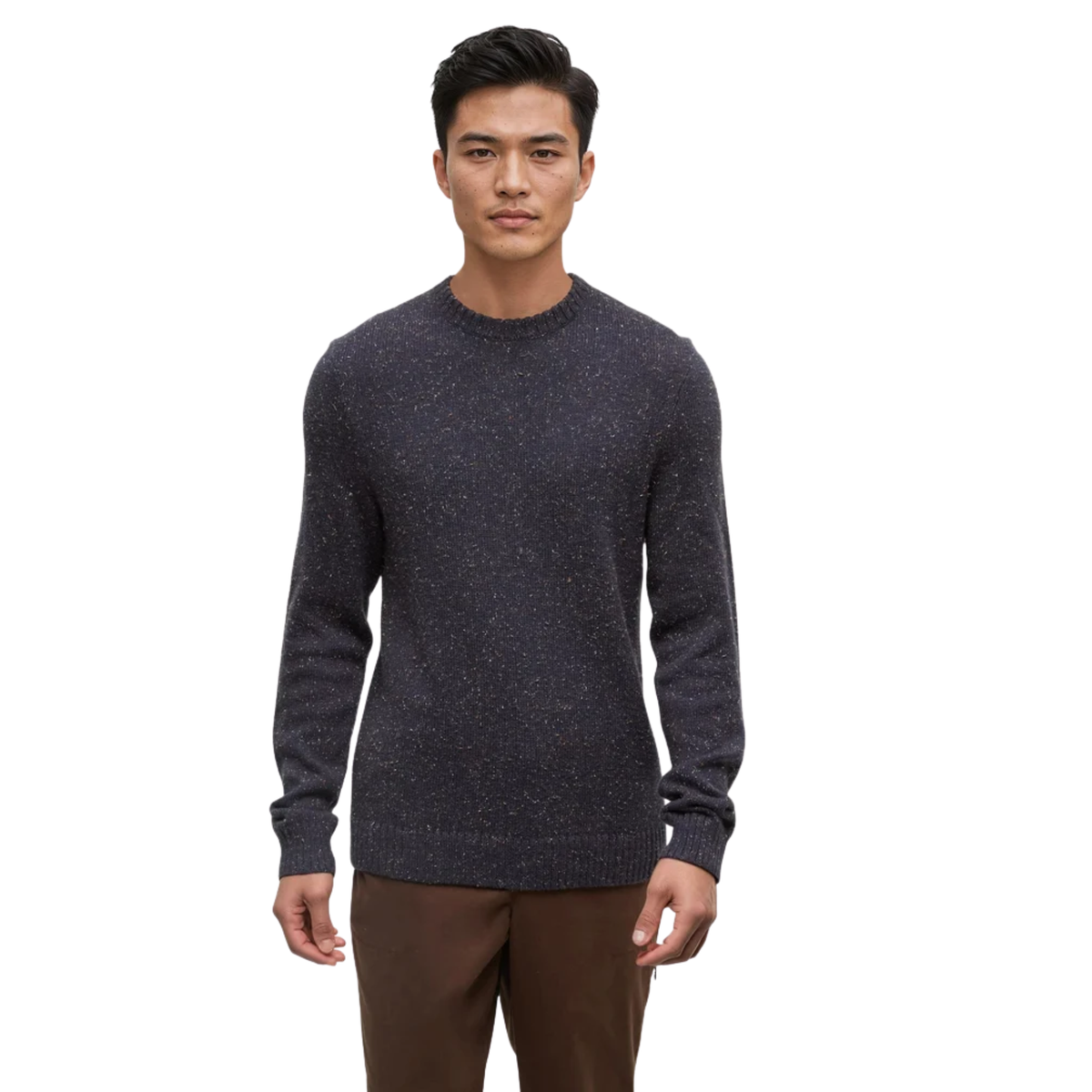 Tentree Mens Rambler Fleck Sweater- midnight blue nep