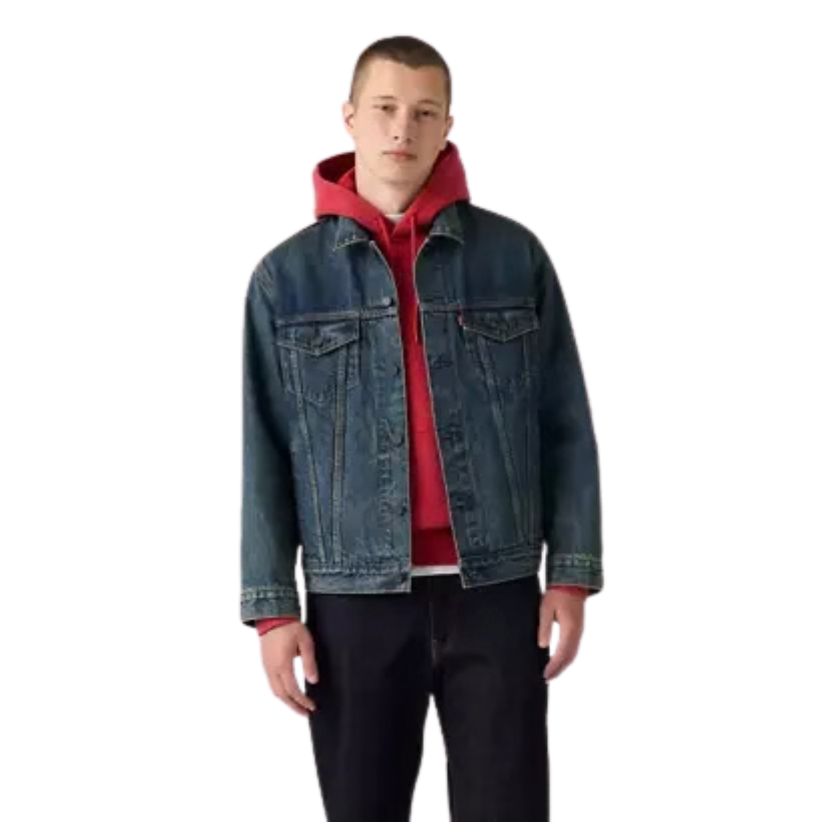 Levis Premium Mens Relaxed Fit Trucker - Selv Dark Mid Night