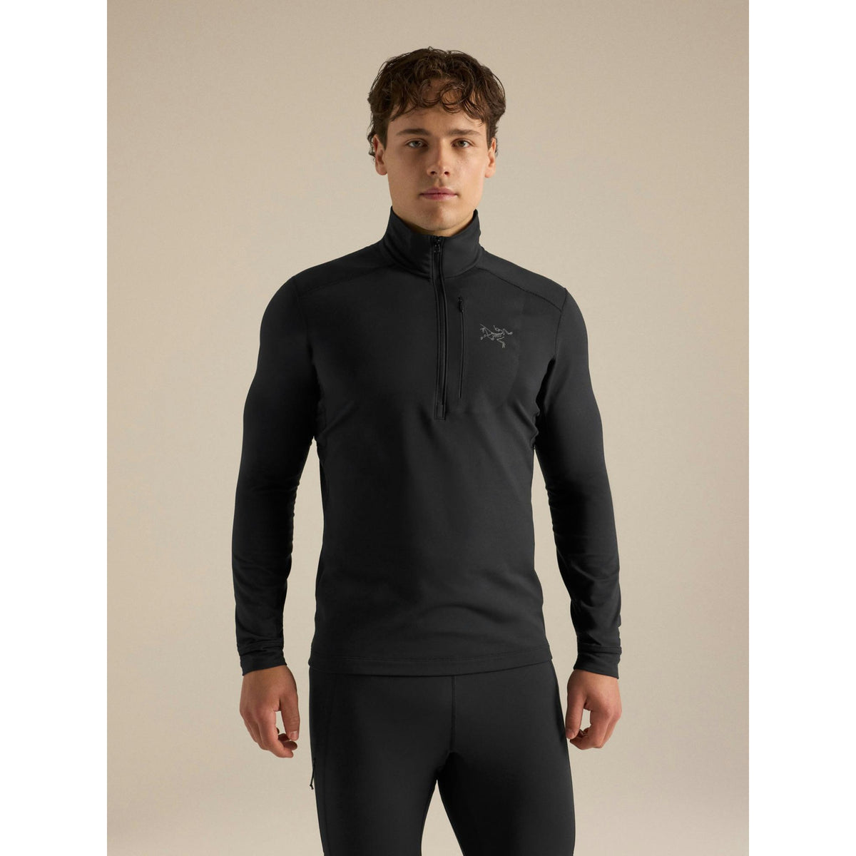 Arcteryx Mens Rho LT Zip Neck F26 - Black