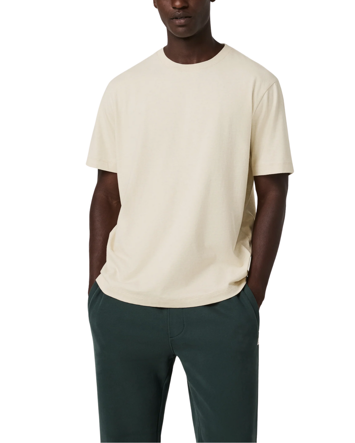 Vuori Mens S/S Vuori Heavyweight Tee-Rlx- Buttermilk Heather