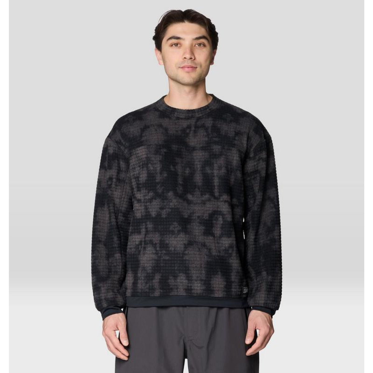 Mountain Hardwear Mens Summit Grid Big Grid Pullover Crew-Black Shadowdye Print