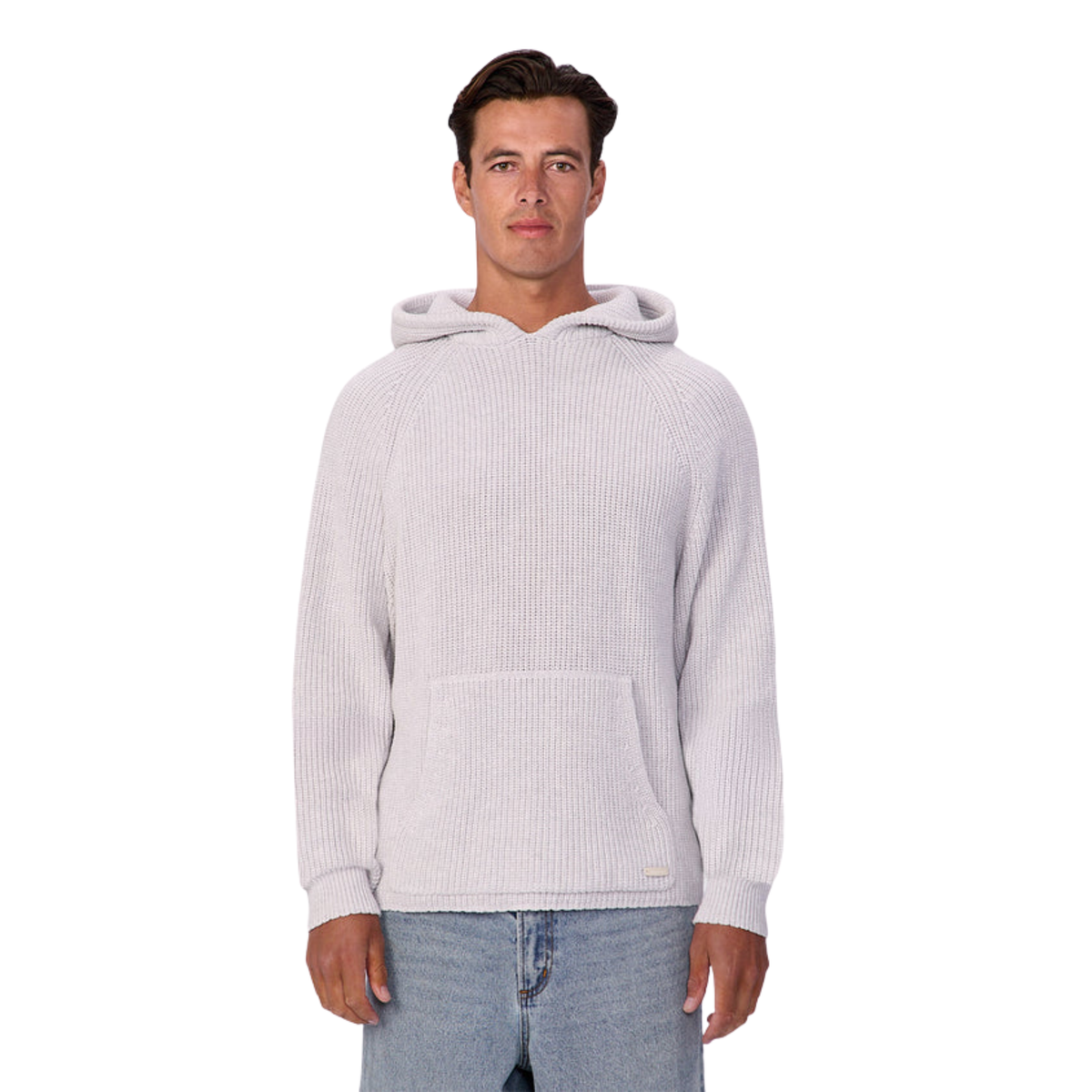Industrie Mens The Westlake Knitted Hood-Snow Melange