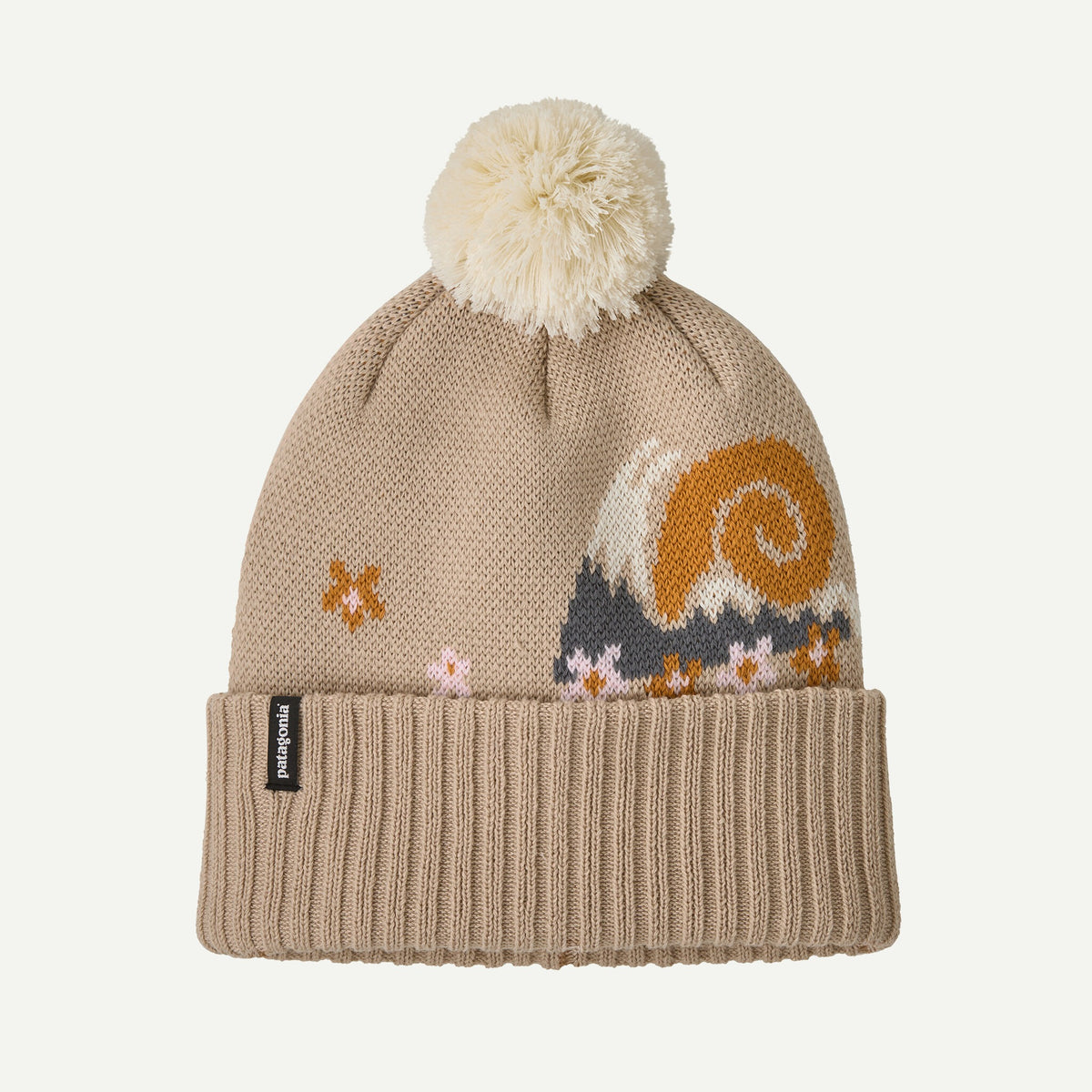 Patagonia PATAGONIA Powder Town Beanie - NPDA_Nature's Pace Knit: Dark Natural