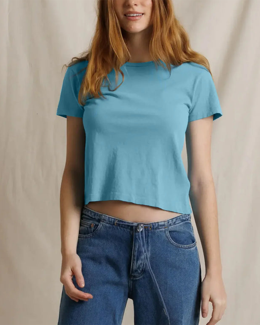 Womens Lisa Recycle Cotton Slim Crew Tee