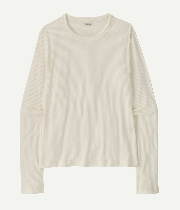 Womens Long Sleeve Rib Knit Top