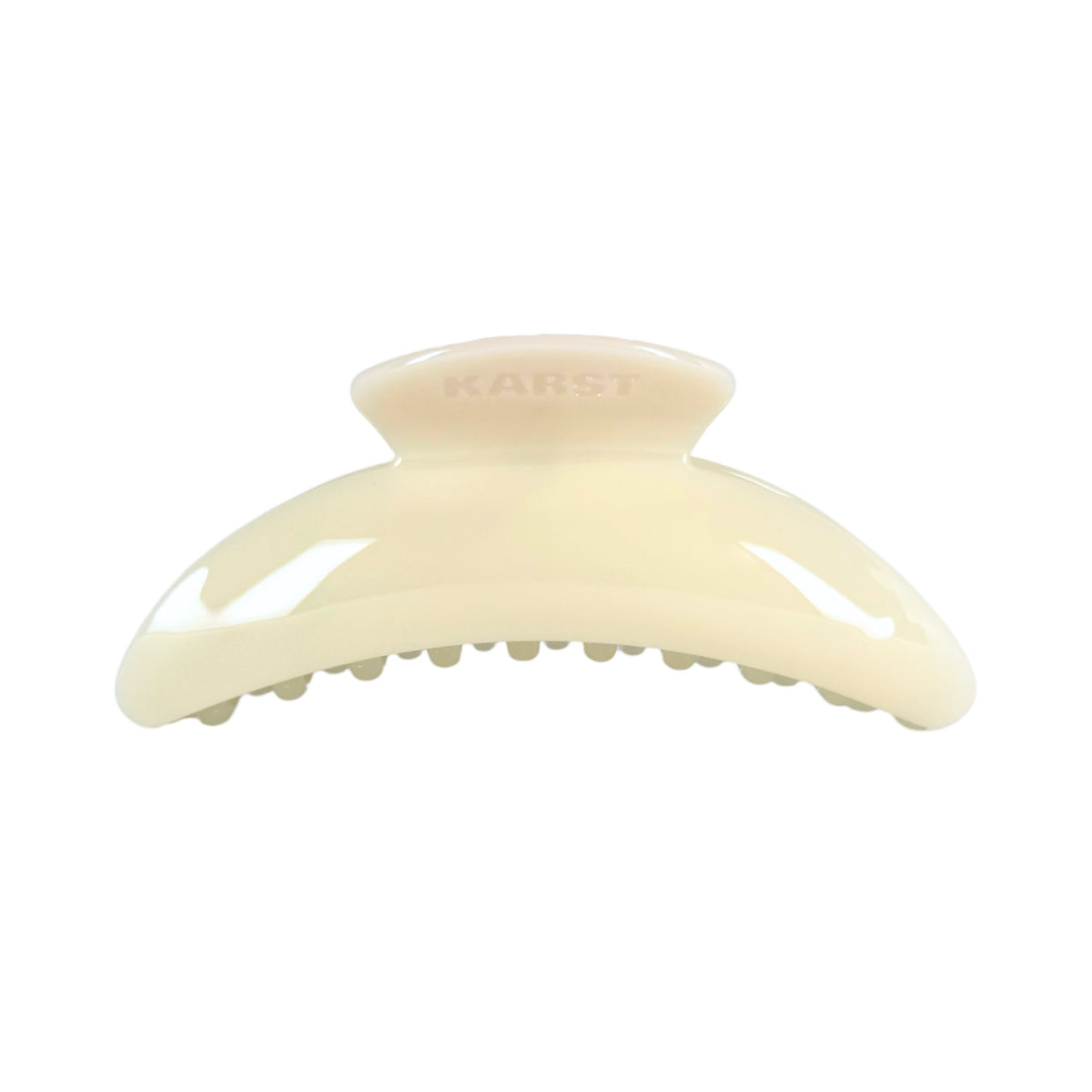 Karst Slim Hair Claw Clip — Buttermilk With GOLD Charm Ring - Buttermilk