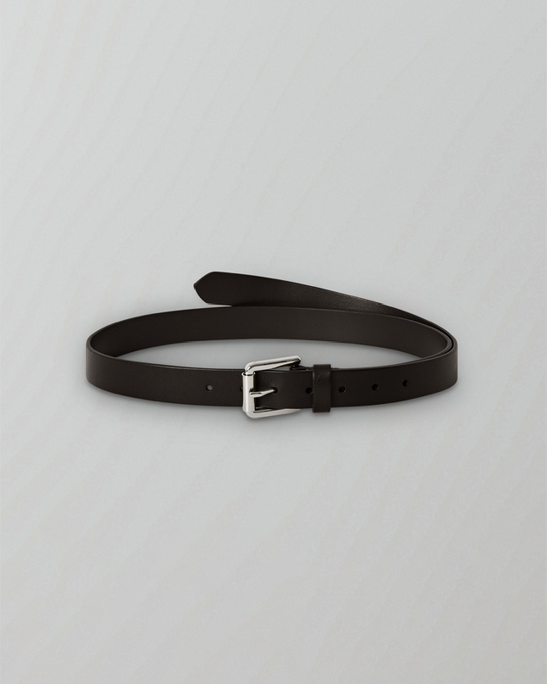 Womens Slim Clip Belt in Dark Brown