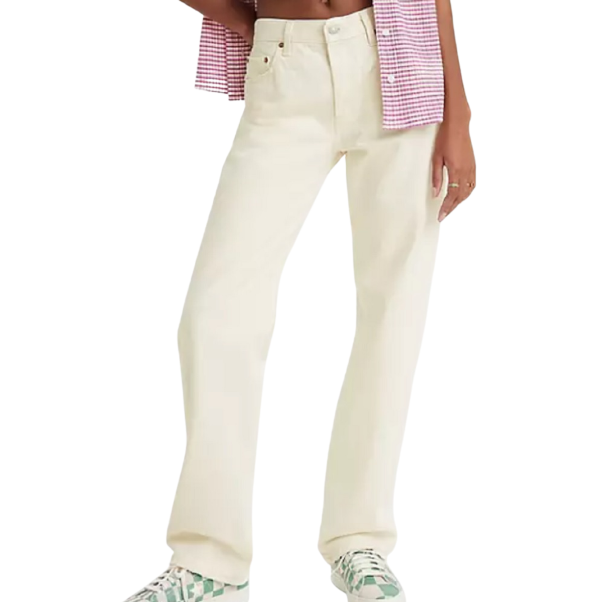 Levis Premium Womens 501 '90s in Ecru Booper No Damage-Ecru