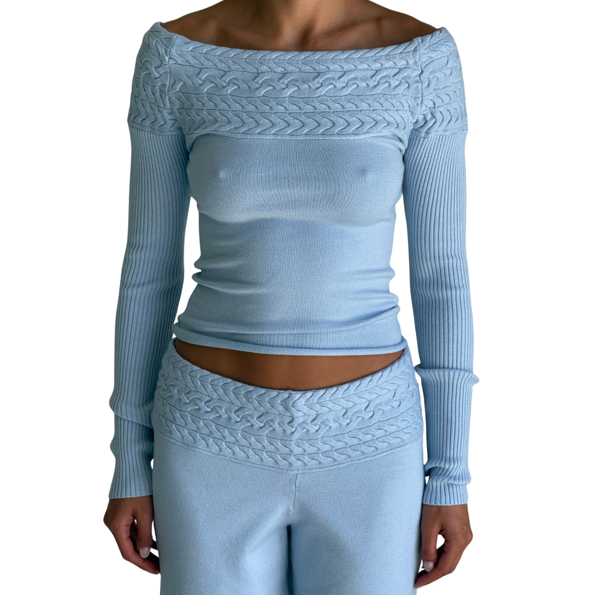 Frankies Bikinis Womens Crosby Cloud Knit Sweater-Horizon