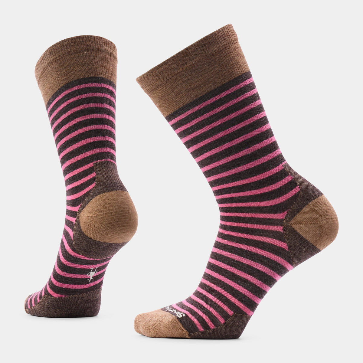 Smartwool Womens Everyday Pin Stripe Crew Socks - Chestnut