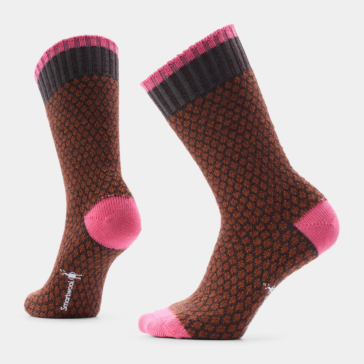 Smartwool Womens Everyday Popcorn Polka Dot Crew Socks-Chestnut