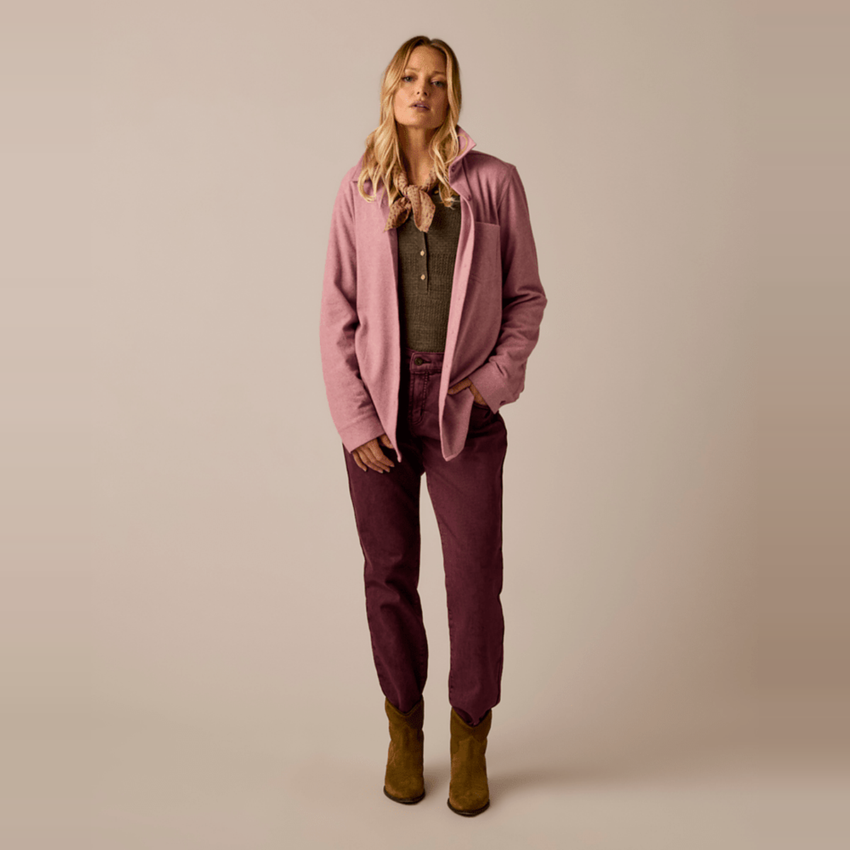 Carve Designs Womens Fairbanks Supersoft Shirt - 564_Lt. Bramble Heather