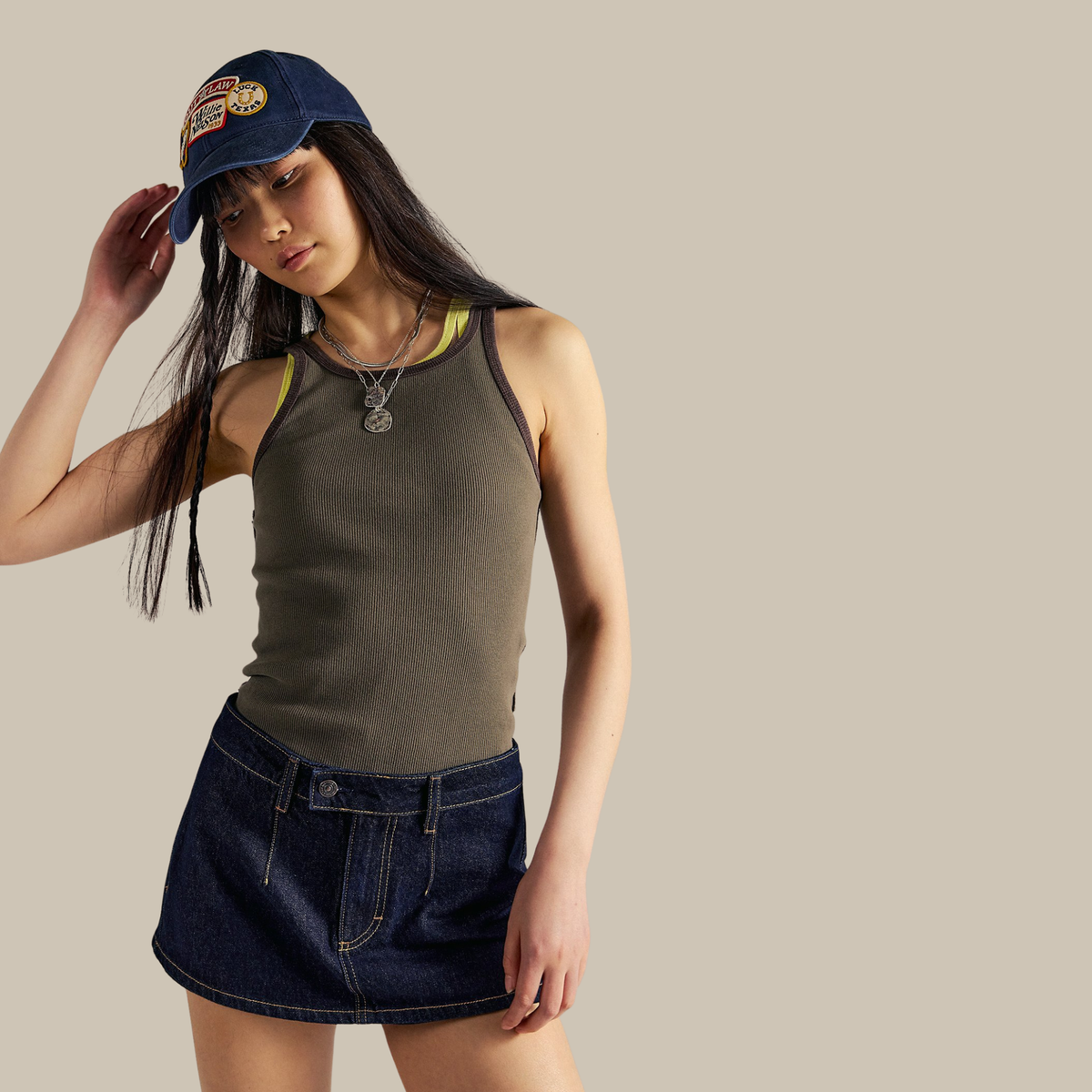Free People Womens Galivanting Denim Skort-Rinse