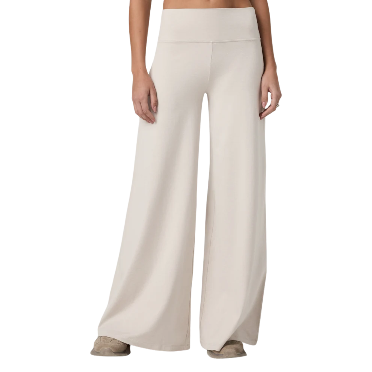 Vuori Womens Halo Easy Wideleg Pant- Ecru Heather