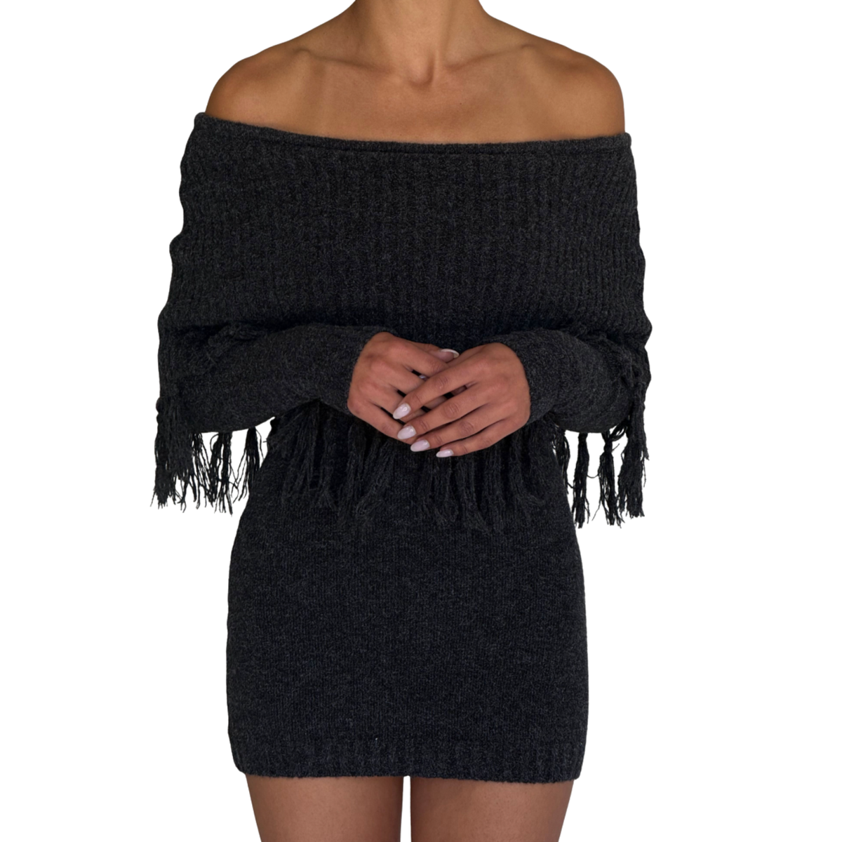 Frankies Bikinis Womens Jane Knit Dress-Winter Skies