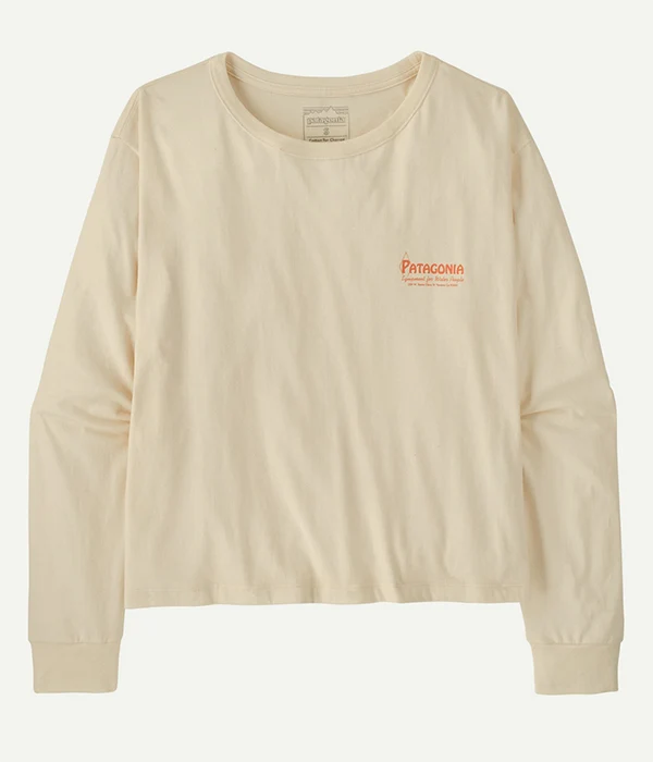 Patagonia Womens L/S Water People Banner Easy Cut T-Shirt-Undyed Natural