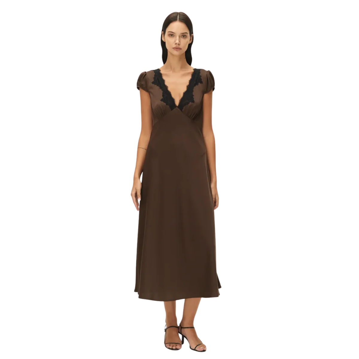 Elodie Womens Manon Dress-Brown