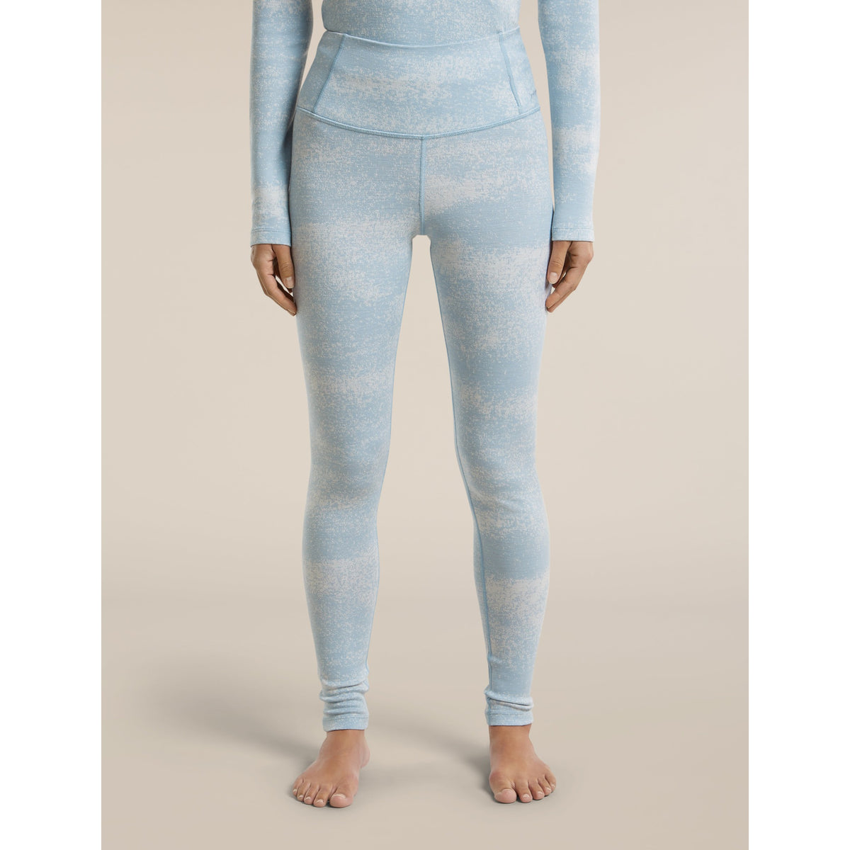 Icebreaker Womens Merino 260 Tech Vertex High Rise Leggings Chillwave - Snow/Zinc Blue/J