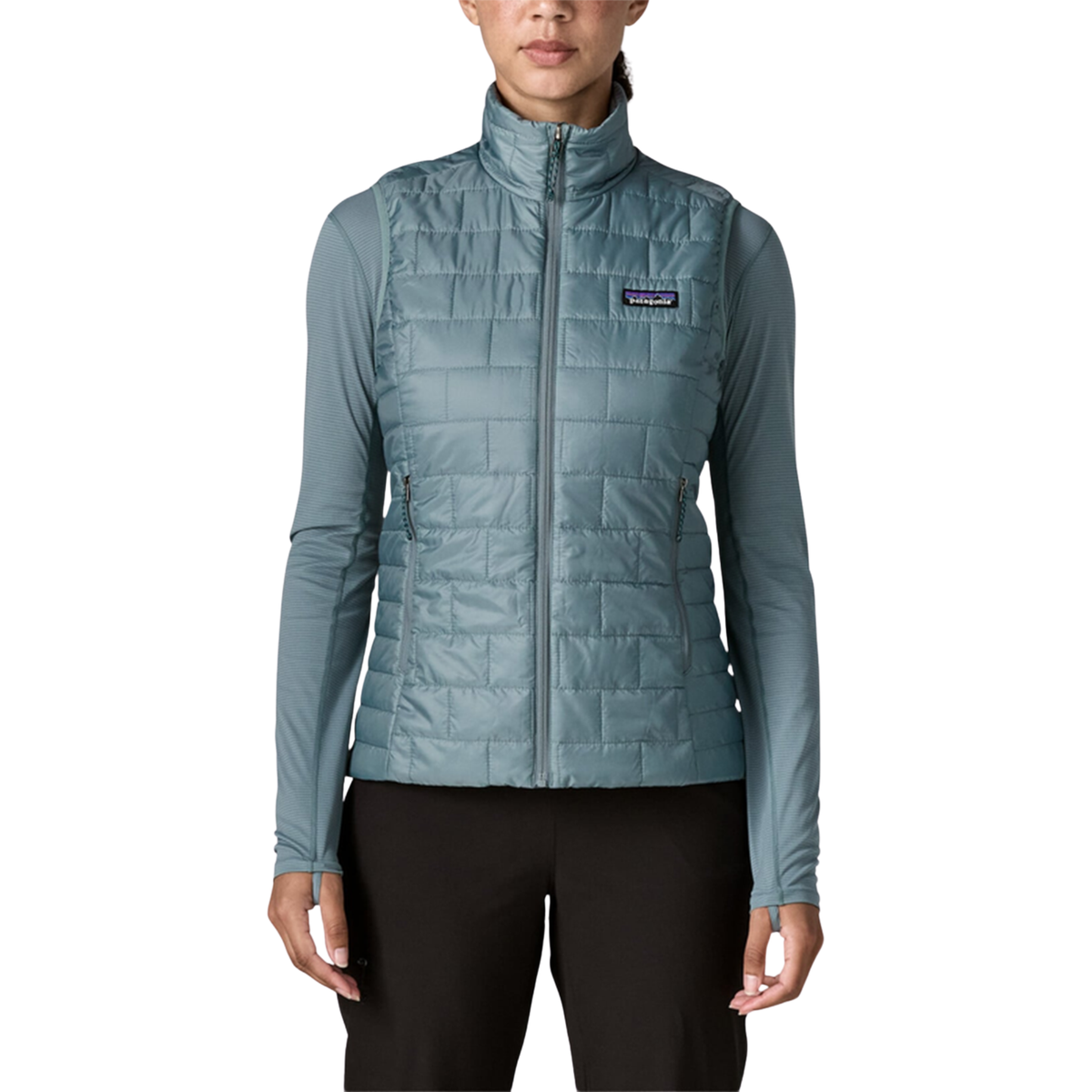 Patagonia Womens Nano Puff Vest-Blue sage