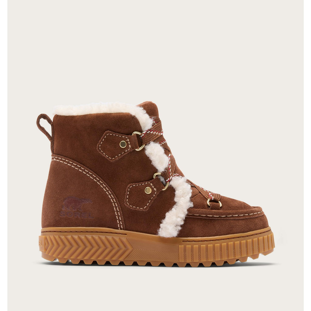 Sorel Womens Ona Ave Alpine Plus WP - Dark Auburn, Gum 2