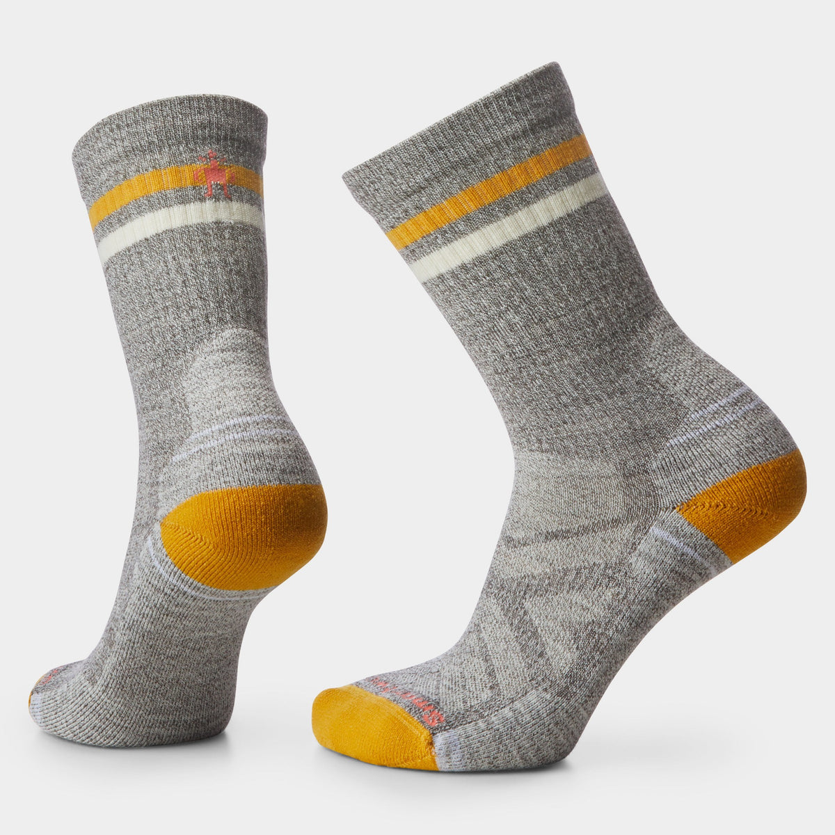 Smartwool Womens Performance Hike Light Cushion Tube Stripe Crew-Taupe-Natural Marl