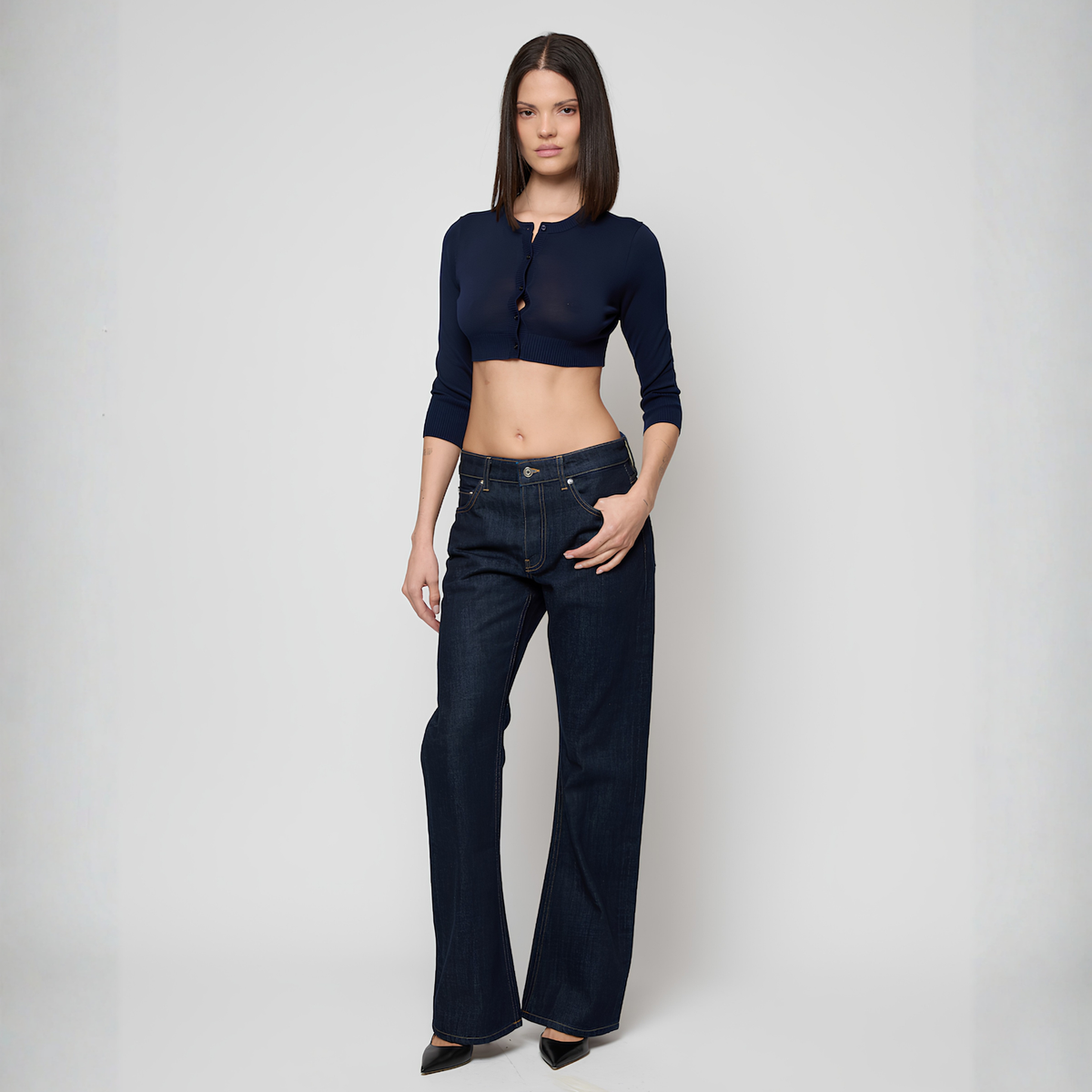 Eb Denim Womens Rowan Mid Rise Flare-Twilight
