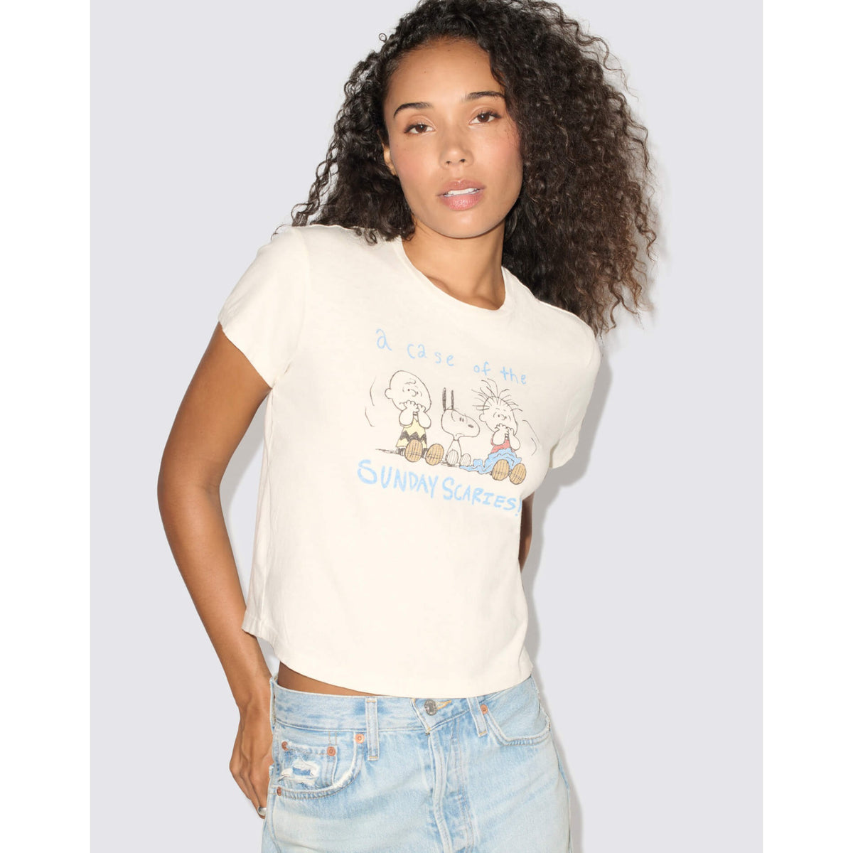 Re/Done Womens Scaries 50s Boxy Tee - Vintage White